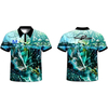 Fishing Printed Custom Logo Outdoors UPF Quick Dry Sublimation Print Long Sleeve Fishing Polo Shirt